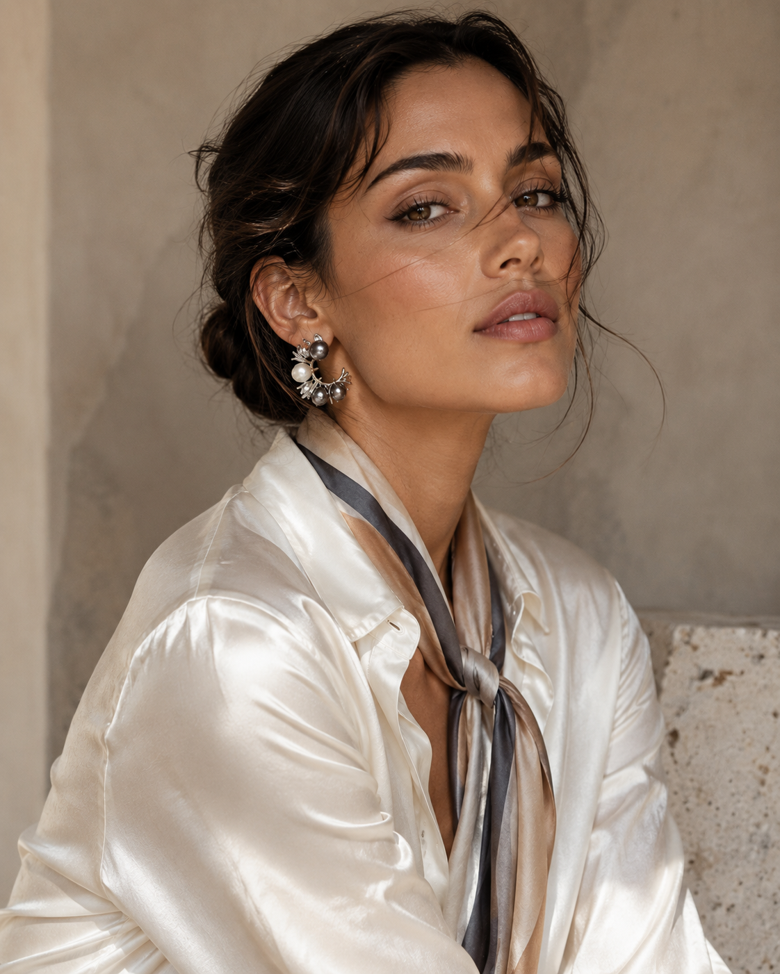 Nerea Hoops — resort chic silver hoop earrings — WildBae