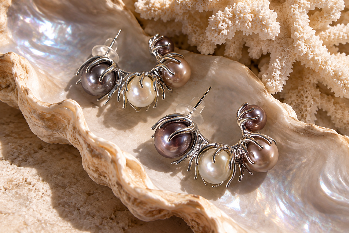 Nerea Hoops — everyday luxury silver earrings detail — WildBae